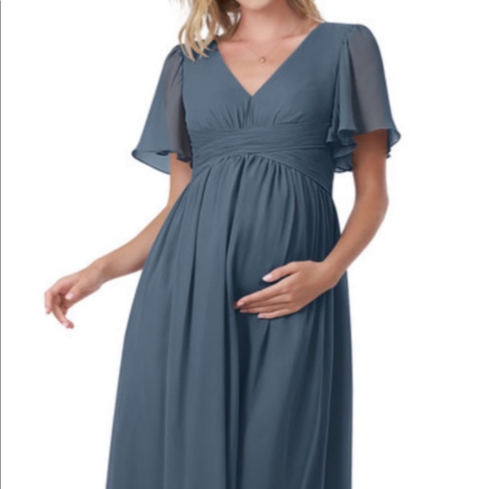 Azazie Neptune Maternity Dress Gown Maxi
